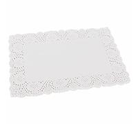 Belle Vous Blonda de Papel Blanco Rectangular (Pack de 100) 36,5 x 26 cm - Blondas Rectangulares para Tartas, Decoración de Bodas, Salvamanteles y Empaques