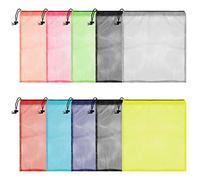 BELLE VOUS Bolsa Malla Nailon Multicolor para la Colada (Pack de 10) 35,5 x 40 cm - Bolsas Almacenaje Ropa, Viaje, Colada, Equipo Deportivo, Playa, Juguetes, Golf y Natación