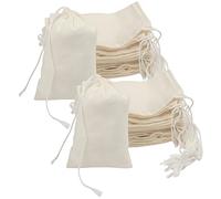 Belle Vous Bolsa Tela Pequeña Algodón Natural Muselina para Abarrotes (Pack de 50) 10 x 15 cm - Bolsas Reutilizables Fruta, Biodegradable y Ecológica - Bolsa Compra, Regalo Boda y Manualidades