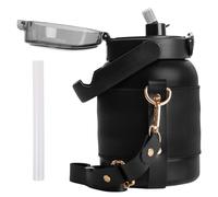 Belle Vous Botella Agua Acero Inoxidable Negra - 800 ml - Botella Termica Aislado al Vacío - Bebidas Frías y Calientes - Botella Hermética para Viajes