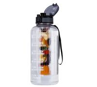 BELLE VOUS Botella Deportiva Grande de 2 L - Infusionador de Te e Infusiones con Medidas Horas Tapa Abatible Pajita - Botellas de Agua con Filtro para Gimnasio Running Gym Sin BPA