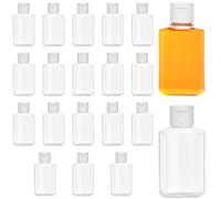 BELLE VOUS Botellas Plastico Transparente Tapa Abatible (Pack de 20) Botes Plastico 60 ml Reutilizables Vacíos para Apretar - Botes Viaje Rellenables, Cosméticos, Acondicionador, Loción, Champú y Mas
