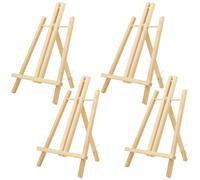 Belle Vous Caballete Pintura de Madera Mostrar Arte (Pack de 4) - 40 cm Caballetes para Mesa Pequeño Pino Natural - Trípode para Exhibir Lienzos, Marcos, Manualidades Niños, Set Mini Caballete Pequeño