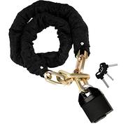 Belle vous - Cadena y candado para moto y bicicleta, 1,2 m de largo y 10 mm de espesor, cadena antirrobo de moto resistente con 3 llaves para bicicletas, motocicletas, scooters, puertas, puertas y