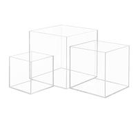 BELLE VOUS Cajas de Metacrilato Transparente (Pack de 3) Cubos 3 Tamaños Distintos - Vitrina Expositora para Colecciones - Organizar/Proteger del Polvo - Figuras de Acción, Miniaturas, Juguetes