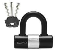 Belle Vous Candado Bicicleta Antirrobo Negro Resistente Forma de U con 3 Llaves - Candado Seguridad Anti Corte - Acero Endurecido para Asegurar Motocicleta, Puerta