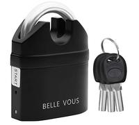 Belle Vous Candado con Alarma 110db Antirrobo Candado Seguridad Negro con 3 Llaves - Resistente Candado Multiuso a prueba del Clima - Sensor Movimiento Sonido Alto