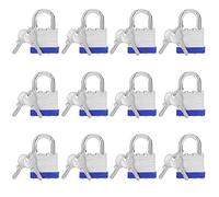 Belle Vous Candado Laminado Resistente de Acero con 2 Llaves (Pack de 12) Candado de Seguridad Grillete 6 mm - 6,4 x 4,2 x 2,4 cm - Candado Exterior/Interior para Almacenaje y Casillero