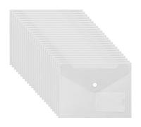 Belle Vous Carpeta para Documentos A5 Plástico Transparente (Pack de 24) Carpetas Sobre Cierre Botón a Presión y Bolsillo para Tarjeta - Hogar, Oficina y Escuela, Papelería, Documentos, Recibos