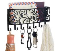 BELLE VOUS Colgador Llaves Pared y Correo con 7 Ganchos - Organizador Cartas Decorativo - Repisa para Llaves - Uso en Hogar, Recibidor, Sala de Estar o Vestidor