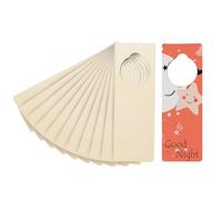 BELLE VOUS Colgador Puerta Madera Sin Acabado Cartel Pomo (Pack de 12) Cartel Madera en Blanco para Cartel No Molestar, Bienvenido, por Favor Tocar para Oficina, Reunión, Manualidades y Casa