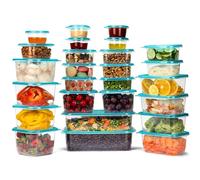 BELLE VOUS Contenedor Comida Plástico Transparente Reutilizable (Pack de 26-5 Tamaños) - Hermético, Recipientes Libres de BPA Fiambrera Almuerzo Microondas, Lavavajillas, Congelador
