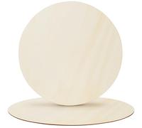 Belle Vous Discos de Madera Sin Acabado - 2x Rodajas de Madera de 60 cm - Para Manualidades Pintar Pirograbado Colgar en Puertas Carteles Navidad y Fiestas