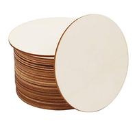 Belle Vous Discos de Madera Sin Acabado (Pack de 25) - 10 cm con 2 mm de Grosor - Madera Rodajas Natural en Blanco Circulo Madera para Manualidades, Posavasos, Adornos del Hogar
