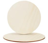 Belle Vous Discos de Madera Sin Acabado (Pack de 4) Rodajas de Madera de 45 cm - Recortes de Madera para Manualidades, Pintar, Pirograbado, Colgar en Puertas/Carteles, Navidad/Fiestas