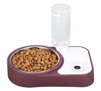 BELLE VOUS Dispensador Comida Gatos y Perros - Comedero Automatico Gato y Perro 500ml - Dispensador de Comida Agua por Gravedad para Mascotas Sin Electricidad - Marrón