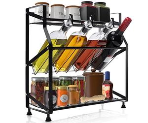 BELLE VOUS Especiero Cocina de 3 Niveles - Organizador Especias y Botes - Estante de Sobremesa Negro para la Cocina/Alacena para Colocar Hierbas y Especias - Ideal para Gabinetes, Mesas y Despensas