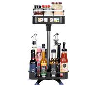 BELLE VOUS Especieros para Cocina - Especiero Giratorio de 2x Niveles de Metal - Organizador de Especias para Cocina Estanteria u Armario - con Diseño de Bandeja Giratoria