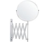 BELLE VOUS Espejo Aumento 3 X de Pared Extensible Giro 360° Cromado - Espejo Maquillaje Pared - 22 x 21,7 cm - Espejo de Aumento Dos Lados Acero Inoxidable Tocador Baño Espejo Extensible Afeitarse