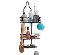 BELLE VOUS Estantería de Ducha Colgante - Estanteria Jabonera de Metal con Ganchos para Colgar - Estante Cesta para Accesorios de Baño Sin Taladro - Soporte Colgador Organizador