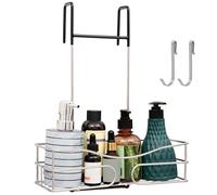 Belle Vous Estanteria para Dentro de la Ducha - Colgador Ducha Acero Inoxidable Sobre la Puerta - 2 Ganchos - Sin Taladrar - Cesta Ducha Colgar Champú, Toallas, Esponja, Afeitadoras y Más