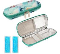 Belle Vous Estuche Insulina Frio con 2 Bolsas Frías Reutilizables - Bolsa Insulina Medicamentos Diabéticos Pluma Insulina y Otros Suministros - Nevera Portatil Insulina Diseño Azul Claro