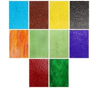 Belle Vous Hojas de Vidrio para Manualidades Adultos (Pack de 10) - 10 x 15 cm Colores Mixtos - Azulejos de Vidrio Texturizado - Mosaicos Translúcidos para Manualidades, Arte y Decoración en el Hogar