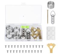 BELLE VOUS Kit para Colgar Cuadros - Ganchos de Acero, Alambre, Anillos, Tornillos y Clavos - Ideal para Marcos, Fotos, Espejos, Paredes de Madera y Obras de Arte - Soporta Hasta 5 kg