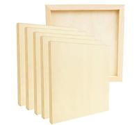 Belle Vous Lienzo Tablero de Madera para Pintar Acrilico Sin Acabado (Pack de 6) 20 x 20 cm Lienzos para Pintar de Abedul- Paneles de Lienzo Medios Mixtos para Vertidos, Arte Encáustica, Manualidades