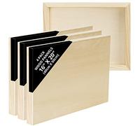 Belle Vous Lienzos para Pintar de Madera Sin Acabado (Pack de 4) 40 x 50 cm - Tableros de Madera de Tilo para Medios Mixtos, Vertidos de Pintura, Arte Encáustica y Manualidades