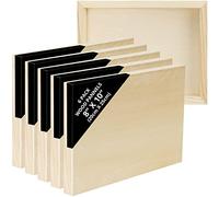 Belle Vous Lienzos para Pintar de Madera Sin Acabado (Pack de 6) - 20 x 25 cm - Tableros de Madera de Tilo para Medios Mixtos, Vertidos, Manualidades, Encáustica