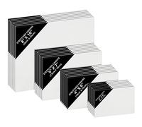 Belle Vous Lienzos para Pintar en Blanco (Pack de 28) 4 Tamaños Variados - Set de Paneles de Lienzo Preestirados para Pintura Acrílica y al Óleo - Use este Set de Lienzos para Bocetos y Dibujos