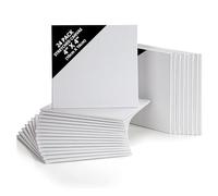 Belle Vous Lienzos para Pintar (Pack de 24) 10 x 10 cm - Set Paneles de Lienzo Pre Estirado - Aptos para Pintura Acrílica y al Óleo - Lienzo Blanco para Bocetos y Dibujos