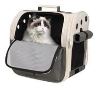 BELLE VOUS Mochila Transportin para Gatos o Perros Pequeños - Bolso Transpirable con Apertura Frontal para Pasear Gato o Perro Pequeño o Mediano - Transporte Mascotas hasta 6,5 kg