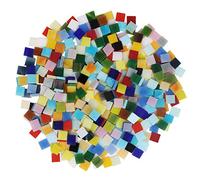Belle Vous Mosaico Tesela Colores Mixtos Vidrio Tintado (700 Piezas / 500 g) 1 x 1 cm - Kit Mosaico Azulejos Variados Cuadrado Decoración del Hogar, Marcos de Fotos, Macetas, Manualidades