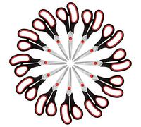 Belle Vous Multipack Tijeras Oficina (Pack de 12) de 21 cm de Largo - Hojas Afiladas de Acero Inoxidable - Mangos Suaves y Cómodos - Para Hogar y Oficina - Multiuso