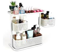 BELLE VOUS Organizador de Maquillaje Giratorio - Soporte de 3x Niveles para Almacenaje de Perfumes y Cosmeticos - Soporte para Guardar Artículos de Tocador con Estantes Giratorios