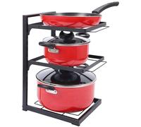 Belle Vous Organizador de Tapas Ollas y Sartenes de 3 Niveles - Estante Ajustable de Almacenamiento y Soporte Separador de Menaje para Armario Alacena Cajon o Encimera de Cocina