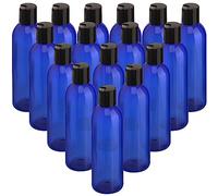Belle Vous Pack de 16 Botellas Plastico Azul 240 ml Botes Plastico Tapa de Disco - Botes Viaje Vacíos Rellenables para Cosméticos, Loción, Champú, Jabón Líquido, Crema y Más