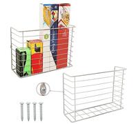 Belle Vous (Pack de 2) Cestas Almacenaje Cocina de Pared Cestas Organizadoras para Colgar en la Puerta de la Alacena/Gabinete - Cesta Metal de Alambre para Organizar Baño o Cocina