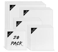 Belle Vous Pack de 20 Lienzos para Pintar en Blanco - 5 Tamaños Variados - Set