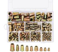 Belle Vous Pack de 200 Kit de Insertos Roscados Variados Inserto Roscado M4, M5, M6, M8 y M10 - Tornillos de Llave Hexagonal - Aleación de Zinc - Tornillos de Madera para Muebles