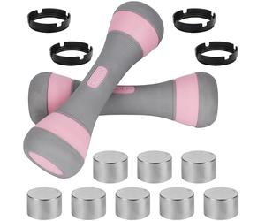 Belle Vous Pack de 2x Mancuernas Ajustables 3 en 1 - Kit de Pesas de 1 a 2 kg con 4 Bloques de 250 g para Hombre o Mujer - Set Accesorio de Entrenamiento para Casa y Gimnasio