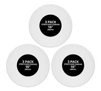 Belle Vous Pack de 3 Lienzo Redondo en Blanco 40 cm de Diámetro - Lienzos para Pintar Acrilico y Óleo - Lienzo Blanco Pre Estirado para Bocetos y Dibujos