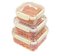 BELLE VOUS Pack de 3 Recipientes para Alimentos de Plástico con Tapa - 530ml, 950ml & 1500ml Botes de Cocina Reutilizables Libres de BPA Herméticos - Apto para Microondas, Congelador, Lavavajillas