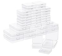 BELLE VOUS Pack de 36 Cajas Organizadoras con Tapa de Bisagra Caja Almacenaje Pequeña, Mediana y Grande de Plástico Transparente - Cajas para Pastillas, Abalorios, Joyas y Artículos de Manualidades