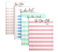 Belle Vous Pack de 4 Bloc de Notas Variados Lista de Tareas - Set Libreta Pequeña 50 Hojas Sin Fecha - Libreta de Notas para Lista de la Compra, Recordatorios, Gestión de Tiempo y Agenda Diaria