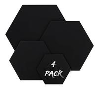 Belle Vous Pack de 4 Lienzo Hexagonal Negro - Lienzos para Pintar Acrilico y Óleo - 4 Tamaños Variados - Set de Lienzos en Blanco Prestirados para Bocetos y Dibujos