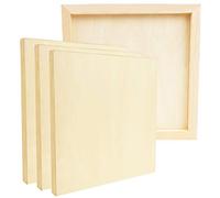 Belle Vous Pack de 4 Lienzo Tablero de Madera para Pintar Acrilico Sin Acabado 30 x 30 cm - Lienzos para Pintar de Tilo- Paneles de Lienzo Medios Mixtos para Vertidos, Arte Encáustica, Manualidades