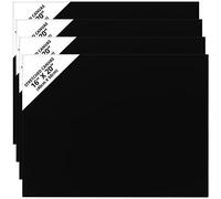 Belle Vous Pack de 4 Lienzos Negros para Pintar - 40 x 50 cm - Paneles de Lienzos en Blanco Pre Estirados - Lienzos para Pintar Óleo y Acrílica - Tablilla Entelada Bocetos y Dibujos